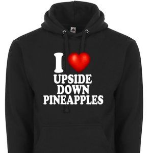 I Love Upside Down Pineapples I Heart Swingers Adult Humor Hoodie Sweater
